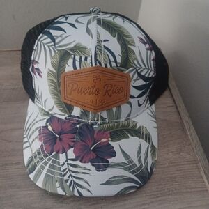Puerto Rico Trucker Hat Cap Tropical Print Souvenir Unisex